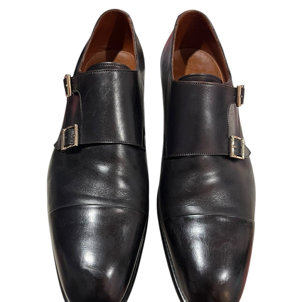 Santoni Men’s Double Monk Strap Dress Shoes – Size 10.5